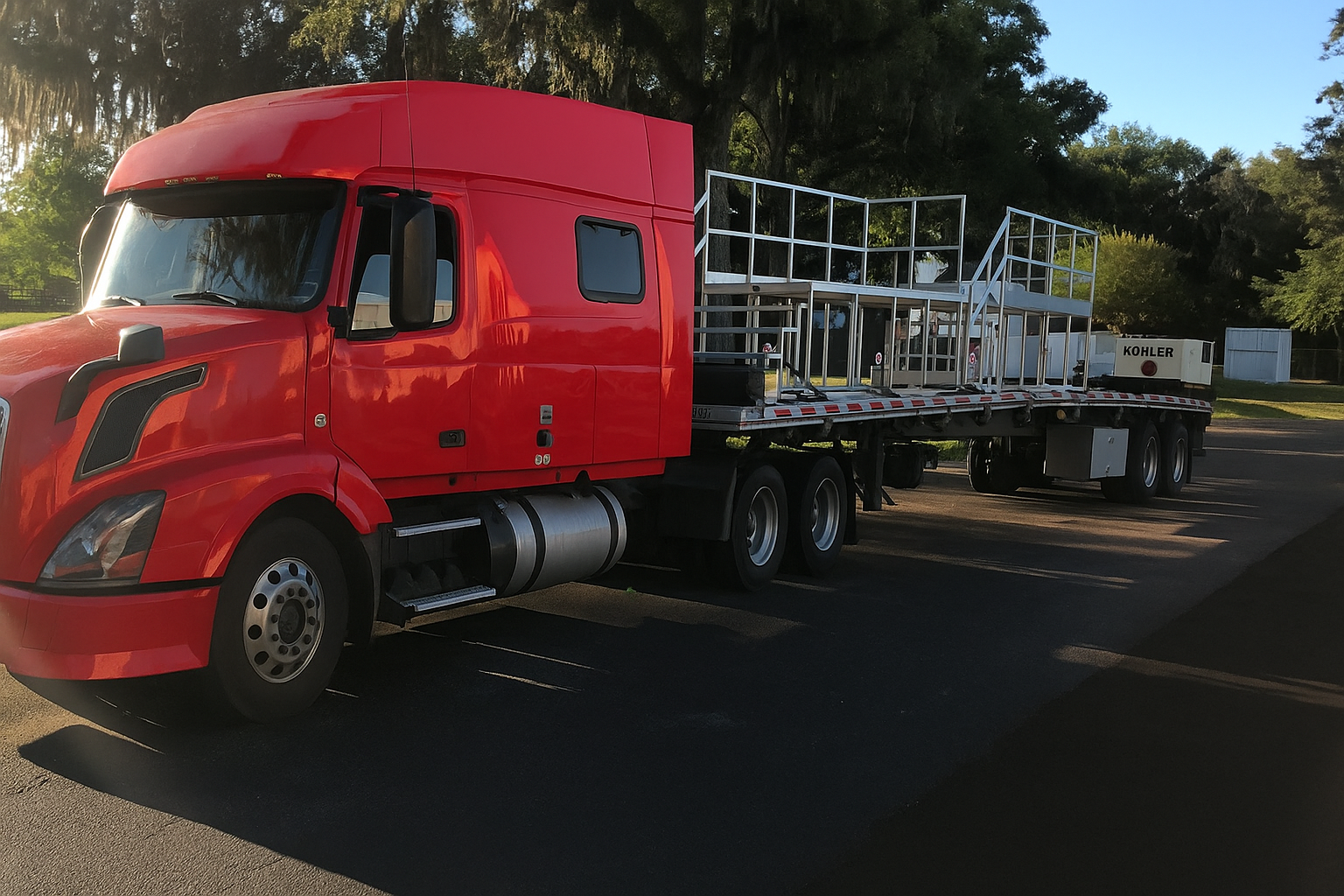 flatbed truck red one